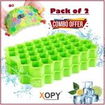 Xopy Pack of 2 Flexible Silicone 37 cavity Ice Cube Tray Mould (Multicolor)
