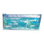 Parteet Multicolor Polyurethane Unicorn Water Glitter Pouch
