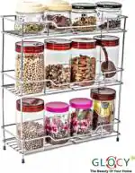 GLOCY 3 Tier storage self/Cutlery Storage Rack/Rack for Kitchen /dish rack Stainless Steel Wall Shelf (Number of Shelves - 3, Silver)