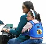 Magic Seat Premium Portable Seat Belt Children Motorcycle Harness - (Blue-Letter T)