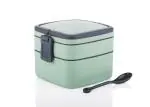 Shivalay 2 Compartment Tiffin with Handle & Push Lock( Pack Of 1)( Green )