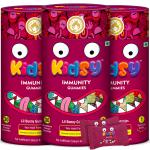Mom & World Kidsy Immunity Gummies for Kids, 30 (Strawberry Flavour) (Pack Of 3)