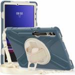 ProElite Cover for Galaxy Tab S9 Plus/ S9 FE+ Case, Rugged 3 Layer Armor case for Samsung Galaxy Tab S9 Plus/S8 Plus/S7 Plus/S7 FE 12.4 inch with S Pen Holder and Rotating Kickstand, Cornflower Blue