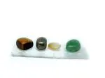 Astroghar Natural Citrine Green Aventurine Pyrite Tigers Eye Tumble And Selenite Mini Raw Rough Plate Mini Crystals Wealth And Prosperity Kit For Reiki Healing And Grid Making (Pack Of 5)