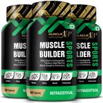 MuscleXP Muscle Builder Sports, Herbal Blend of Ashwagandha, Tribulus Terrestiris, Safed Musli For Muscle Strength & Performance, 60 Tablets (Pack of 3)