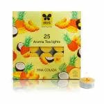 Iris Homefragrances Pack of 25 colored and scented tea lights, Fragrance Pinacolada