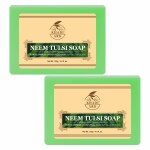 KA KHADIARK Natural Neem Tulsi Bath Soap| Herbal Soap| Natural Soap| Khadi Soap| Organic Soap for Men & Women 125gm Pack of 2