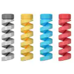QinPin Flexible Silicone Spiral Cable Protector 4pcs: Universal Charger Earphone Laptop Cellphone Headphone Keyboard Guard