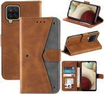 Autofocus Faux Leather Back Case Flip Cover for Samsung Galaxy M12, Samsung M12 with ID Card Slot | Foldable Stand | 2 Card Slot | 1 Cash Slot | Magnetic Closure - Executive Brown, 21573