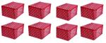 Pankhuri Non Woven Saree Cover for Wardrobe, Red (Pack of 8)
