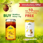 ARYAVRAT - Raw Honey 1 Kg 100% Pure Organic and Natural and get Free Royal Honey Spoons - Pack of 10 Spoons