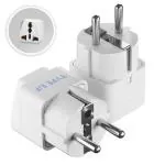 Ceptics India to Europe (Schuko) (Type E/F) Travel Adapter Plug - CE Certified - RoHS Compliant - 2 Pack (GP-9-2PK)