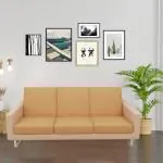 Dream Care Amber 3 Layered Waterproof Elastic Sofa Seat Cover 3 Seater | Flexible Stretchable Sofa Seat Protector (Color: Beige, Size: 23 Inch x 23 Inch), Pack of 6