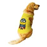 Ruse Dog Cartoon Super Hero Printed Sleeveless T-Shirt, Yellow XXL