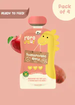 Rorosaur Fruit and Vegetable Puree, with Sweet Potatoes, Apples | No Added Sugar | No Preservatives | Instant Food | Ideal for Travel, Pack of 4, 100g Each