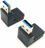 fdealz Angled USB 3.0 Adapter 90 Degree USB Connector Extender Type A Male to Type A Female 2 Pieces