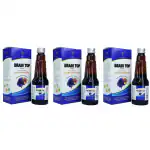 DEE INDIA HERBALS 100% Natural Ayurvedic Brain Top Syrup Enriched with Brahmi & Shankhpushpi - Improves Brain Performance (225ml each, Pack of 3)