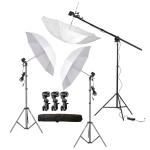 HIFFIN E27 3 Point Studio Single Holder KIT Umbrella White + Studio Light Stand 9 FT+ Umbrella and Bulb Holder KIT Mark III | 3 Single Holder | 3 Light Stand 9ft | 3 Umbrella (WOB)