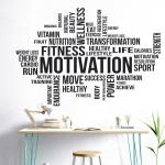 StickMe Black Vinyl Motivation Fitness Health Wealth Office Inspiration Wall Sticker