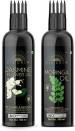 Desi Crew Jasmine Flower and Moringa Oil for Skin, Body and Hair Care 100 ml Each