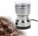 PORQUEPINE Mini Electric Stainless Steel Grinding Milling Machine Semi-Automatic Coffee Herbs Spices Nuts Grains Bean Grinder Machine Home