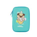 Smily Kiddos Single Compartment Light Blue Ice-Cream Puppy Ethylene Vinyl Acetate Zipper Pencil Case for Boys and Girls