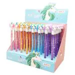 Jellify Multicolor Plastic Unicorn Push-Up Non - Sharpening Stacking Lead Bullet Pencils For Kids (Set Of 24)
