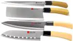 Shruthi - Ceramic Knife (4 Pack) Meat Cleaver Knife + Sashimi Paring Knife 8' inches + Multi-Purpose Knife 8' inches + Santoku 8' inches Blade Japanese Knife for Cutting Meat Chicken