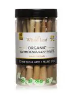 White Leaf King Size 100 MM Leaf Rolls Ready to Use Cones Pack Of 50 Pcs Pack with 1 filling stick | Natural Pre Rolled Plam Leaf | Tobacco & Chemical Free, Super Slow Burning