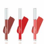 Flicka 3 Tomato Liquid Lipstick Set-Brown Nude,Tomato Red & Coral|Non Transfer Liquid Matte Lipstick