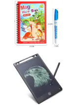 MOSTSHOP Magic Reusable Drawing Water Book With Pen For Kids And Magic Slate 8.5-inch LCD Writing Tablet with Stylus Pen, for Drawing, Playing, Noting by Kids