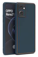 U&E Navy Mobile cover Blue Leather Back Cover For Oppo Reno 7 5G