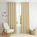 DECOHOLIC Faux Texture Curtains/Drapes for Bedroom/Living Room Door - 7 feet - 2 Panels, Cream
