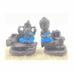 Pancikaa Meditating Smoke Ganesha And Buddha Water Fountain Backflow Incense Burner with 10 Backflow Incense Cone in Incense Sticks for Home | Ganesh ji ki Murti - 10.5 cm Pack Of 2