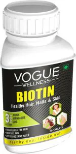 VOGUE Pharmaceuticals Pvt. Ltd. Vogue wellness Biotin Tablets A Supplement For Hair Nails And Skin For Men And Women 60 Pcs