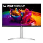 LG 27UP650-W Monitor 27 Inch UHD 3840 X 2160, IPS Display, Vesa DisplayHDR 400, DCI-P3 95% Color Gamut, 3-Side Virtually Borderless Display, Height/Pivot/Tilt Adjustable Stand-Silver