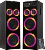 DH Discovery DJ 2727 4000 W Home Theater (Wireless Mic, Remote Control, RGB Light) 4000 W Bluetooth Tower Speaker (Black, 2.0 Channel)