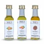 Pro Roots Cold/Wood Pressed Almond Oil - 100 ml, Walnut Oil - 60 ml and Flaxseed Oil - 100 ml | Badam Oil, Akhrot Oil, Flax Seed Oil, Linseed Oil, Javas / Jawas Alsi ka Tel for Cooking Rich in Vitamin E