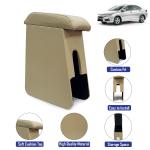 Kingsway Custom Fit Console Car Armrest, Suitable For Honda City, Model Year : 2014 - 2016, Color : Beige, Wooden, 1 Piece