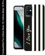 Vaultcase Black And White Silicon Mobile Back Cover For Infinix Note 10, Infinix Note 10 Pro
