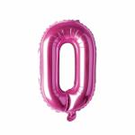 Solid 0 Number Numeric Digit Pink Foil Balloon