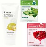 Rorec by Hchana Facial Mask with Lemon Cleansing Foam to All Skin Types for Cleans away excess Facial Grease, Dirt and Makeup Residue with Lemon Fruit Extract (Pack of 2)