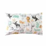 Elementary Premium Toddler Pillow with Soft Cotton Pillowcase Animal World Theme - Multicolor