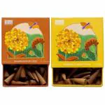 Help Us Green Pure Incense Cones Combo Pack || Pack of 2 (40 Sticks Per Pack) ||2 Signature Fragrances Cinnamon and Citronella || Floral Natural Incense for Puja, Meditation, Freshness, Happy Vibes