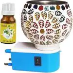 PeepalComm Kapoor Dani lamp Electric Burner (Design Color May assorted )Free 1 Aroma Oil Aroma Oil, Diffuser (10 ml)