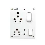 Elegant Casa 6+16 Amp Extension Board with 2 Socket with Individual Switch and Indicator Light for Small and Large Appliances with with 16amp Plug Top 3 Core 1.5mm Copper Wire 3 Meter