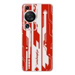 FCS Printed Designer Vinyl Mobile Back Skin Sticker For Huawei P60 Pro ( Cyber Punk Red FCS-70)