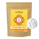 Vedanum 100% Organic Camphor Tablets Pouch for Pooja, Havan, Positive Energy - 500 Gm