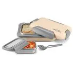 MILTON More Meal Insulated Large Tiffin Box, 770 ml, with Inner Stainless Steel Container, 175 ml and Spoon, Ivory