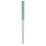 Hichaki Reusable Metal Stainless Steel Chopsticks Set Washable Dishwasher Safe Chopsticks Lightweight Chinese | Korean |Japanese Sliver Dinnerware Reusable Non-Slip Sticks ( Green)
